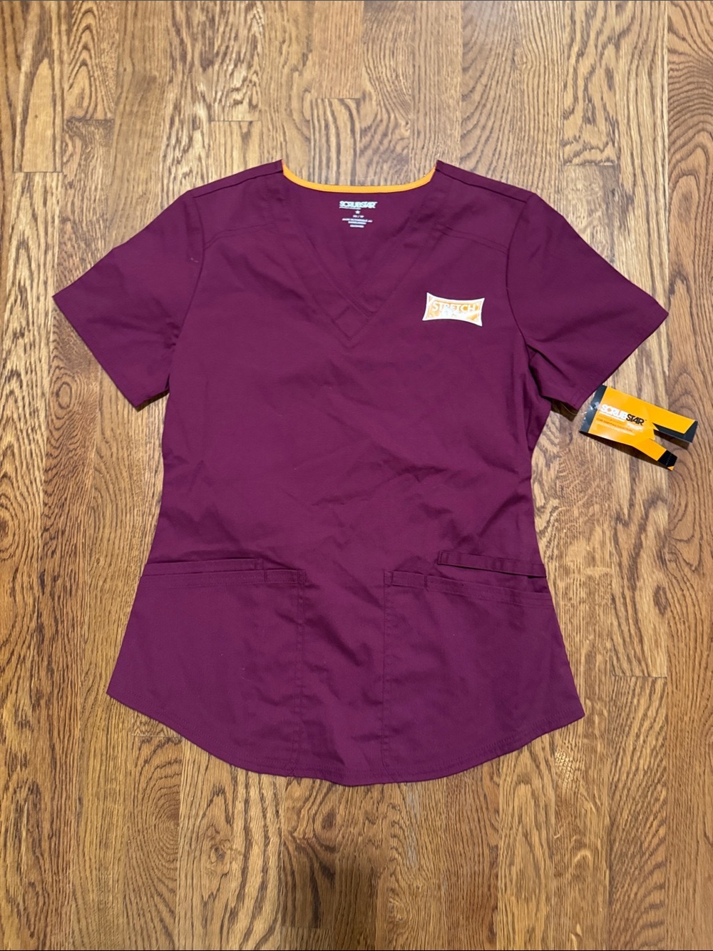 Scrubstar Women's V-Neck Scrub Top - Burgundy Core Essentials size XS